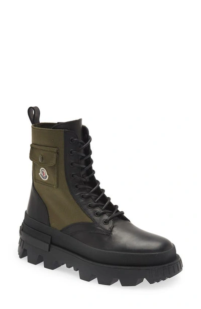 Shop Moncler Konture Pocket Boot In Military/ Black