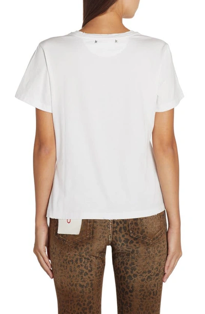 Golden Goose Distressed Slim Fit Cotton Jersey T-shirt In Vintage White