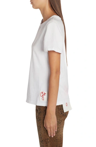 Golden Goose Distressed Slim Fit Cotton Jersey T-shirt In Vintage White
