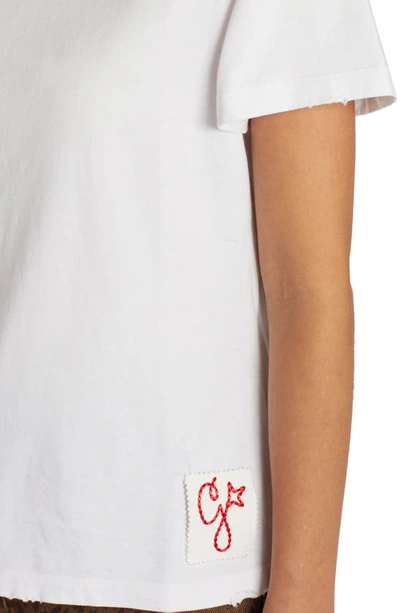 Golden Goose Distressed Slim Fit Cotton Jersey T-shirt In Vintage White