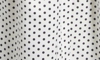 Area Stars Cece Tiered Midi Dress In White Black Dot