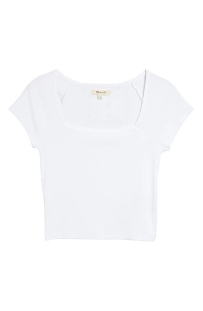 Shop Madewell Brightside Square Neck T-shirt In Eyelet White
