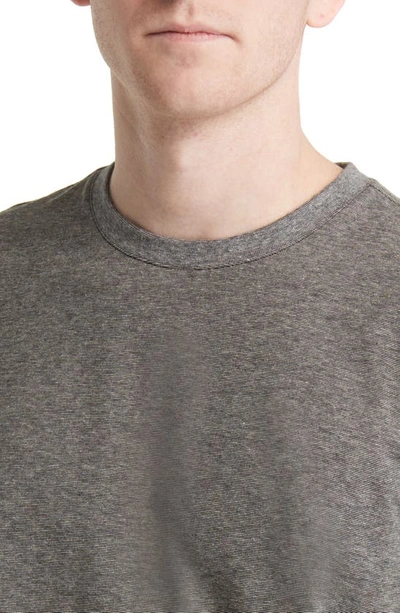 Nordstrom Tech-smart Performance T-shirt In Grey Silk- Black Feeder Stripe