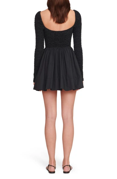 Shop Staud Cassidy Long Sleeve Minidress In Black