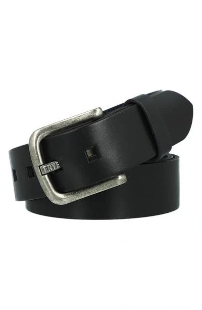 Shop Frye Logo Buckle Leather Belt In Black