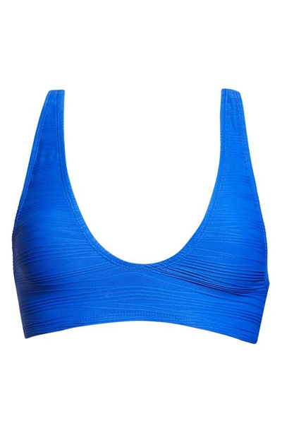 Shop Topshop Plunge Bikini Top In Medium Blue