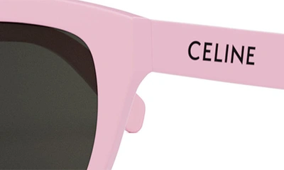 Shop Celine Monochrome 56mm Square Sunglasses In Pink/ Smoke