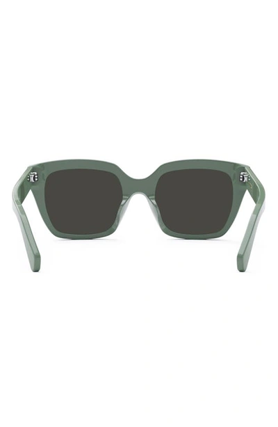 Celine Square Acetate Sunglasses In Light Green / Smoke