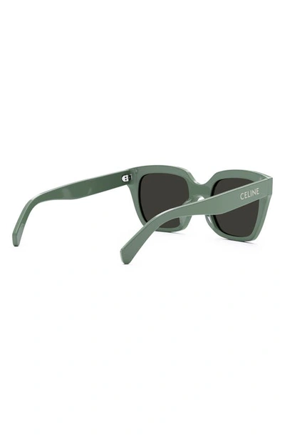 Shop Celine Monochrome 56mm Square Sunglasses In Light Green / Smoke