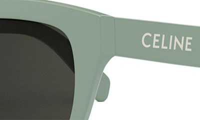 Celine Square Acetate Sunglasses In Light Green / Smoke