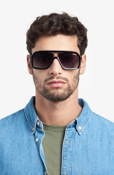 Shop Carrera Eyewear 60mm Gradient Polarized Rectangular Sunglasses In Black Grey/ Grey