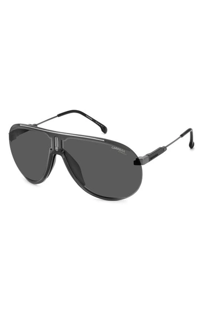 Shop Carrera Eyewear Superchampion 99mm Aviator Sunglasses In Dark Ruth Black/ Gray