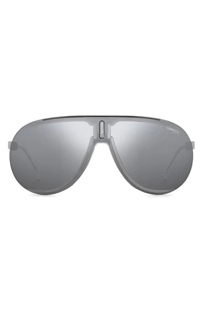 Shop Carrera Eyewear Superchampion 99mm Aviator Sunglasses In Ruthenium/ Silver Mirror
