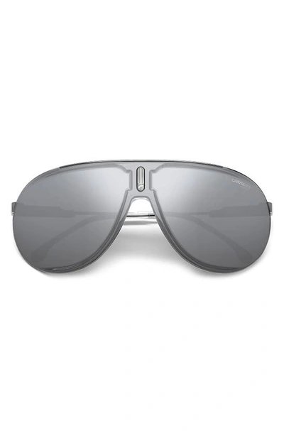 Shop Carrera Eyewear Superchampion 99mm Aviator Sunglasses In Ruthenium/ Silver Mirror
