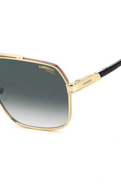 Shop Carrera Eyewear 62mm Oversize Gradient Navigator Sunglasses In Gold Red/ Green Shaded