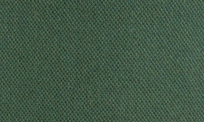 Shop Saint Laurent Embroidered Monogram Cotton Blend Polo In Vert Fonce