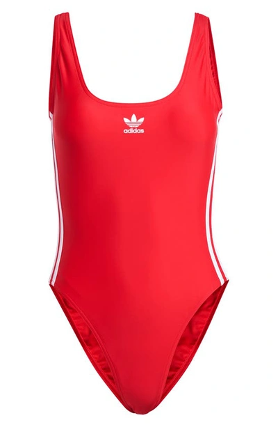 Adidas red shop one piece swimsuit
