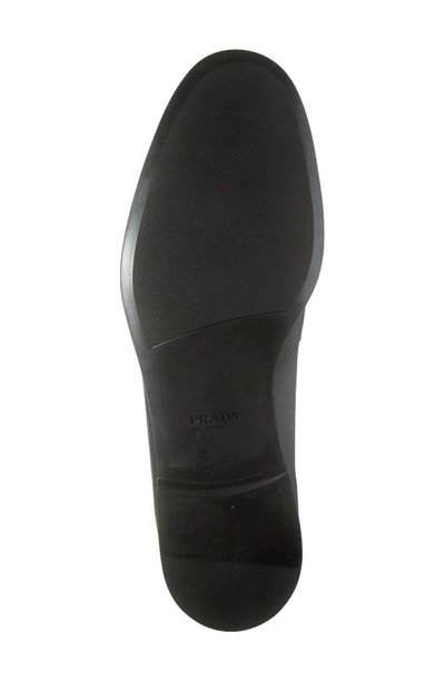 Prada Glossy Finish Loafers With Low Block Heel In Nero