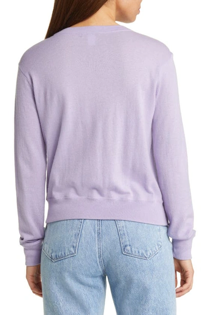 Shop Nordstrom Signature V-neck Cashmere & Cotton Cardigan In Purple Spray