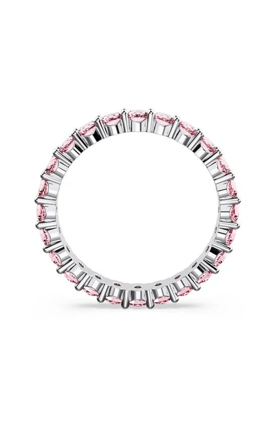 Swarovski Metal Matrix Ring Embellished With Crystals In Pink