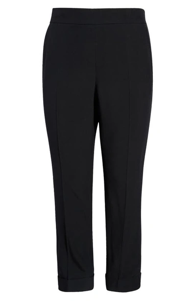 Akris Chris Cuffed Crepe Ankle Pants In Black