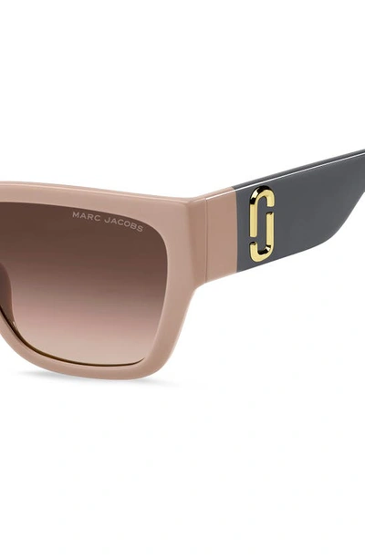 Shop Marc Jacobs 57mm Gradient Square Sunglasses In Beige Grey/ Brown Gradient