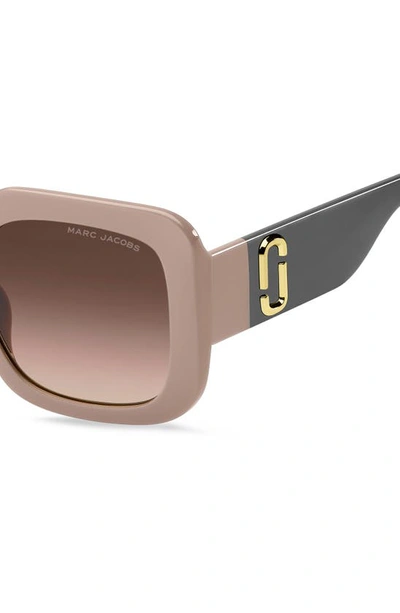 Shop Marc Jacobs 53mm Gradient Polarized Square Sunglasses In Beige Grey/ Brown Gradient