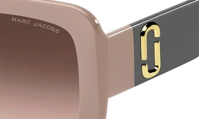 Shop Marc Jacobs 53mm Gradient Polarized Square Sunglasses In Beige Grey/ Brown Gradient