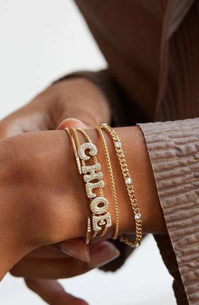 Shop Baublebar Retro Custom Slider Bracelet In Gold