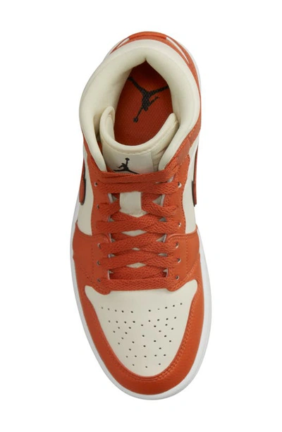 Shop Jordan Air  1 Mid Se Basketball Sneaker In Coconut Milk/ Spice/ Black