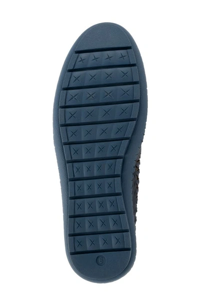 Shop Trotters Rory Woven Flat In Navy/ Silver