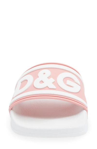 Shop Dolce & Gabbana Kids' Dg Logo Slide Sandal In Pink