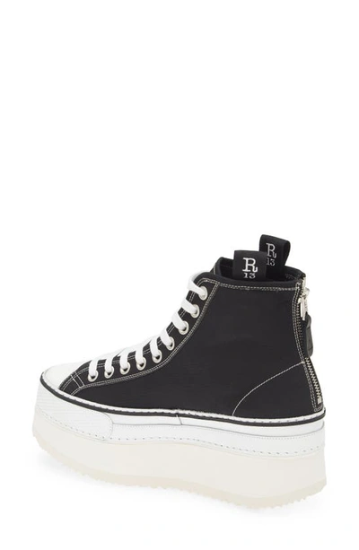 R13 Black Courtney Platform High Top Sneakers In 150 Black