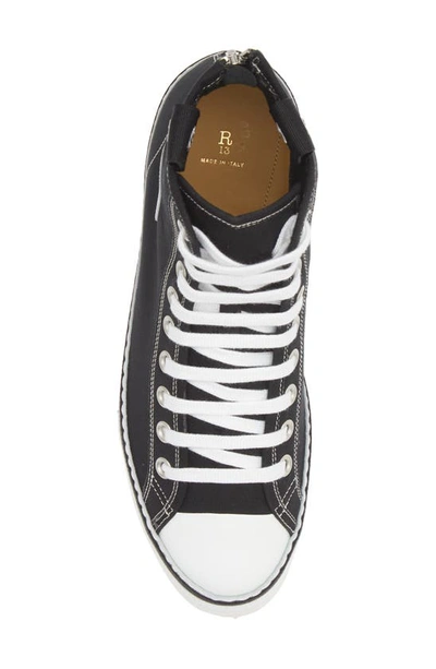 R13 Black Courtney Platform High Top Sneakers In 150 Black
