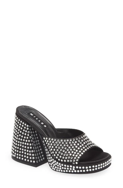 Shop Simon Miller Slice Heel Platform Sandal In Black Crystal