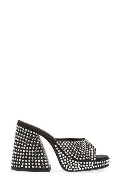 Simon Miller Slice Crystal Stud Platform Mule Sandals In Black Crystal