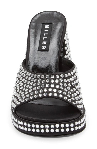 Simon Miller Slice Crystal Stud Platform Mule Sandals In Black Crystal