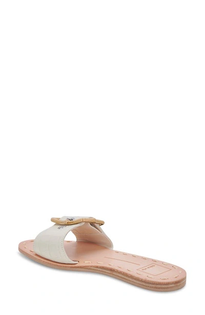 Shop Dolce Vita Dasa Slide Sandal In Eggshell Embossed Leather
