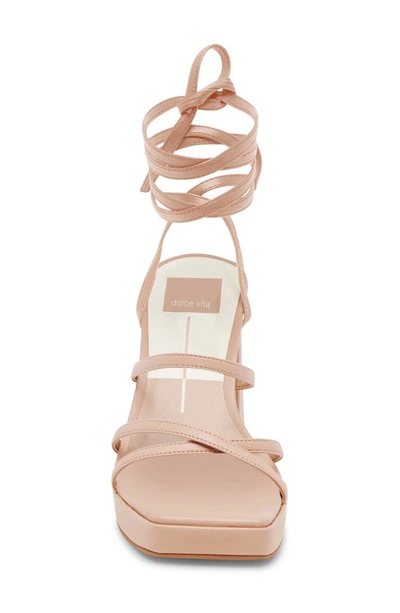 Shop Dolce Vita Amanda Ankle Tie Block Heel Sandal In Cream Stella