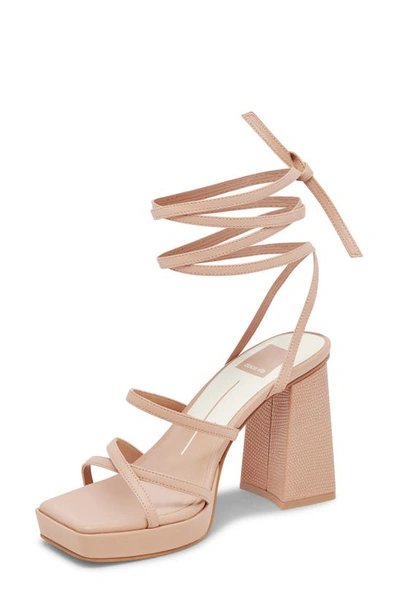 Shop Dolce Vita Amanda Ankle Tie Block Heel Sandal In Cream Stella