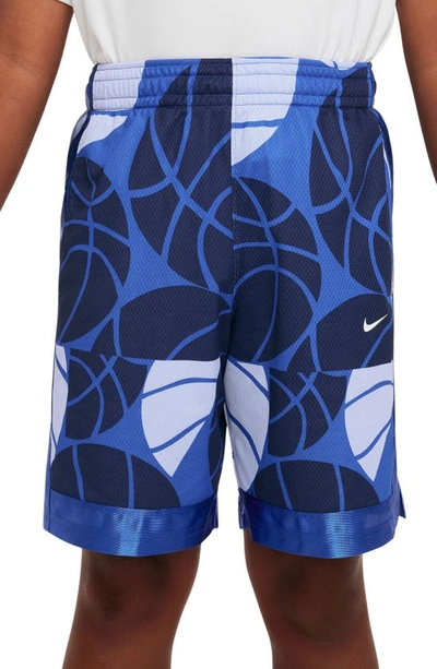 Shop Nike Kids' Dri-fit Basketball Shorts In Game Royal/ Cobalt/ White