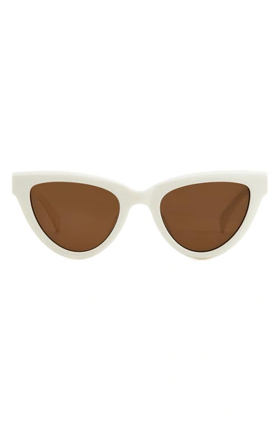 Shop Rag & Bone 52mm Cat Eye Sunglasses In White/ Brown
