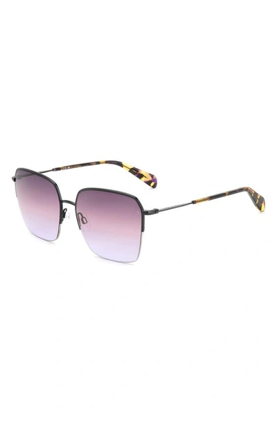 Shop Rag & Bone 58mm Square Sunglasses In Black/ Brown Violet