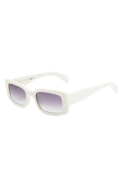 Shop Rag & Bone 52mm Rectangular Sunglasses In White/ Grey Shaded