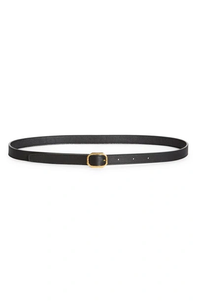 Shop Saint Laurent Frame Buckle Leather Belt In Nero