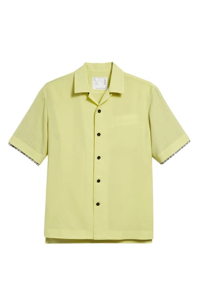 Sacai Shortsleeved Oversized Shirt In Yellow