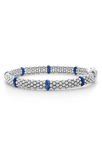 Shop Lagos Blue Caviar Ceramic Station Rope Bracelet In Marine