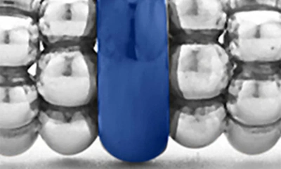 Lagos Ultramarine Ceramic & Sterling Silver Blue Caviar Station Bracelet In Marine