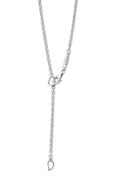 Lagos Sterling Silver Caviar Diamond Oval Pendant Necklace In Gold