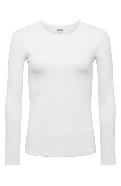 Shop L Agence Crewneck Long Sleeve T-shirt In White